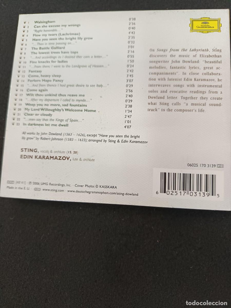 CDs de m&uacute;sica: STING. SONGS FROM THE LABYRINTH - Foto 2