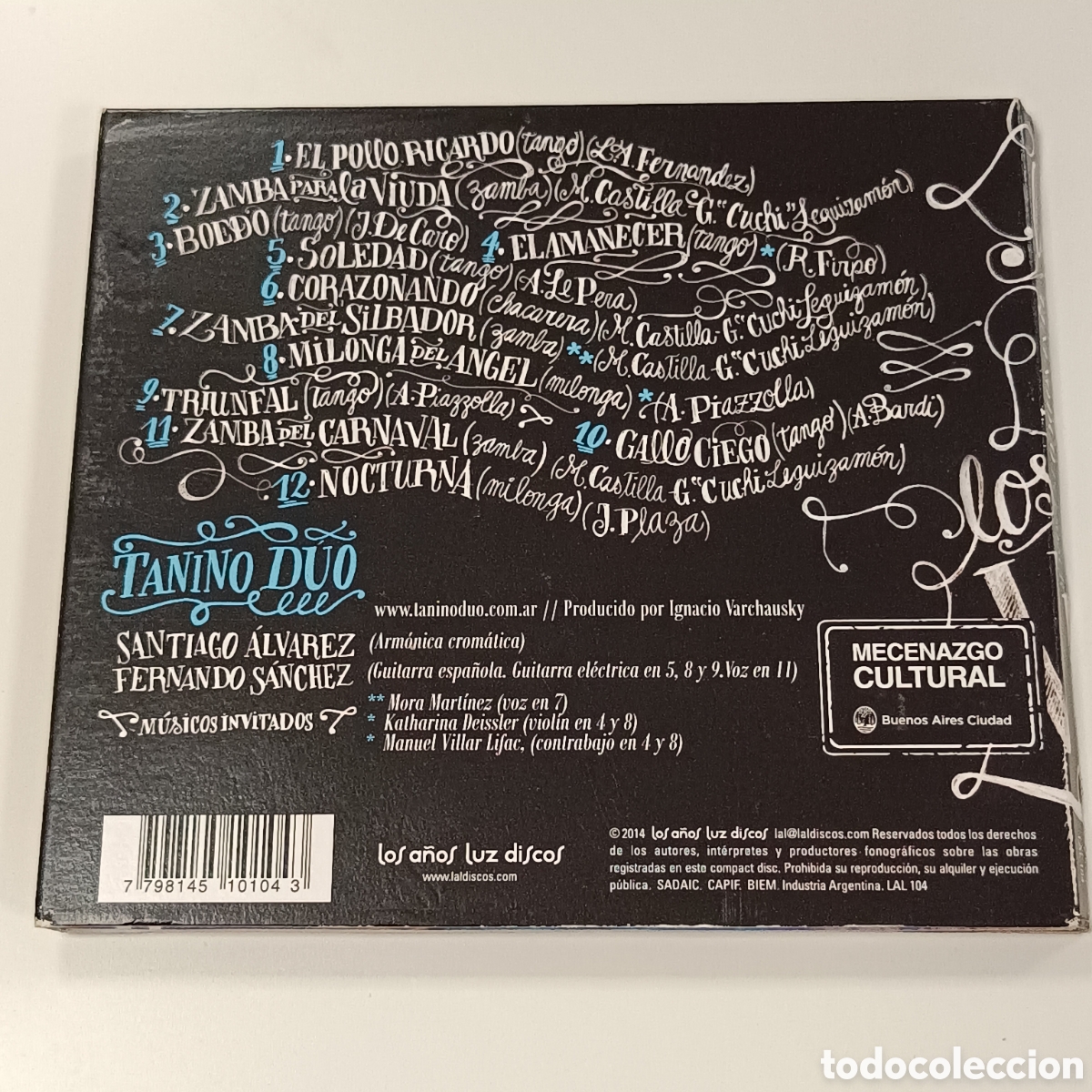 CDs de m&uacute;sica: Tanino Duo CD Tango m&aacute;s Folklore - Foto 2