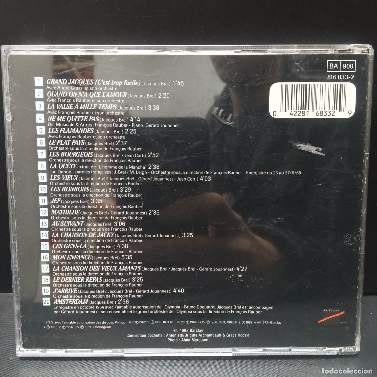 CDs de m&uacute;sica: JACQUES BREL, Quinze and DAmour. CD - Foto 2