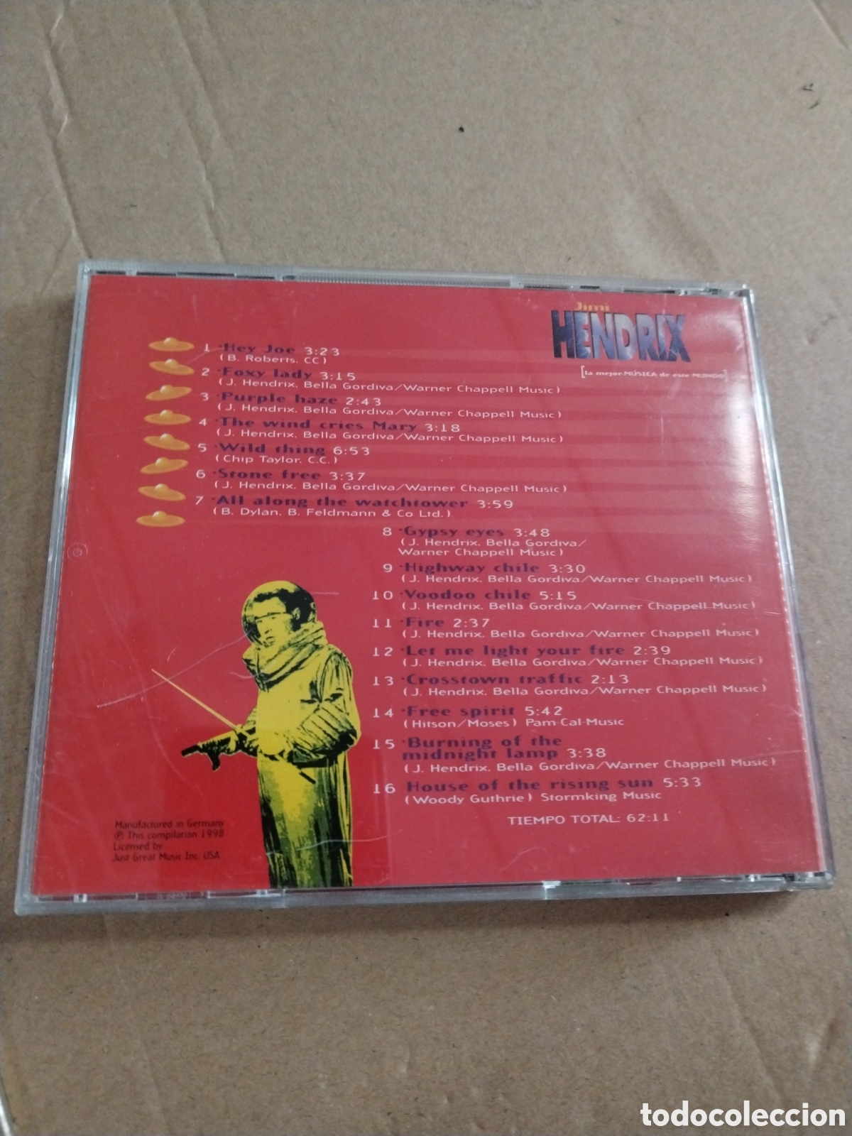 CDs de m&uacute;sica: JIMI HENDRIX. 16 GRANDES &Eacute;XITOS EN VERSI&Oacute;N ORIGINAL. CD. - Foto 2