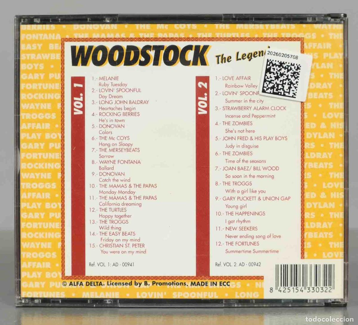 CDs de m&uacute;sica: CD. WOODSTOCK - THE LEGEND. - Foto 2