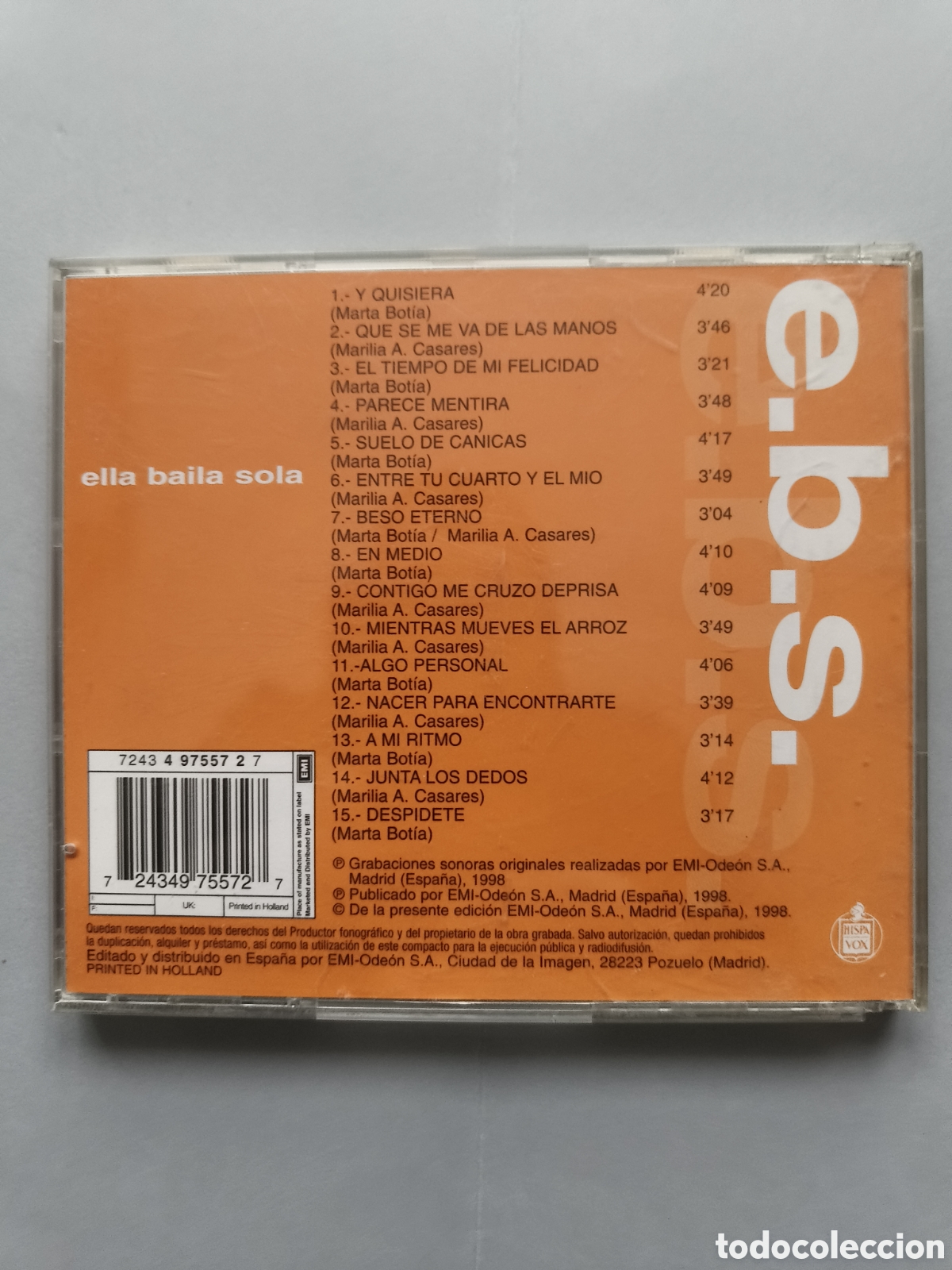 CDs de m&uacute;sica: Ella baila sola,E.B.S. - Foto 2