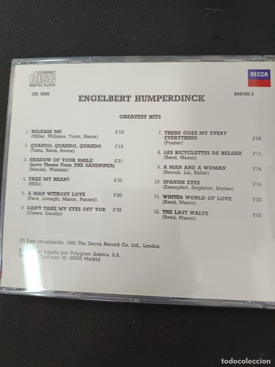CDs de m&uacute;sica: ENGELBERT HUMPERDINCK. GREATEST HITS - Foto 2