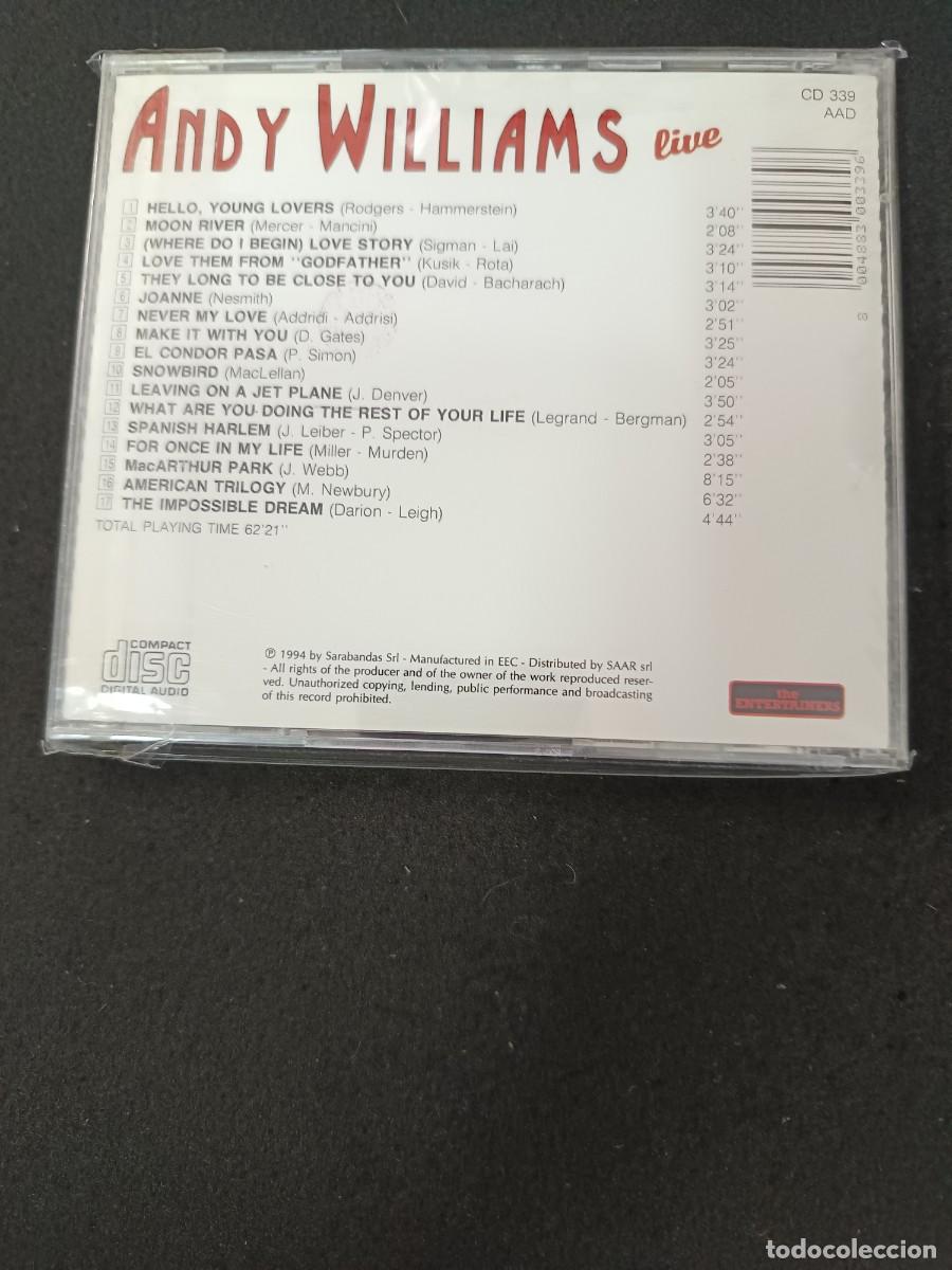CDs de m&uacute;sica: ANDY WILLIAMS LIVE. HELLO, YOUNG LOVERS - Foto 2
