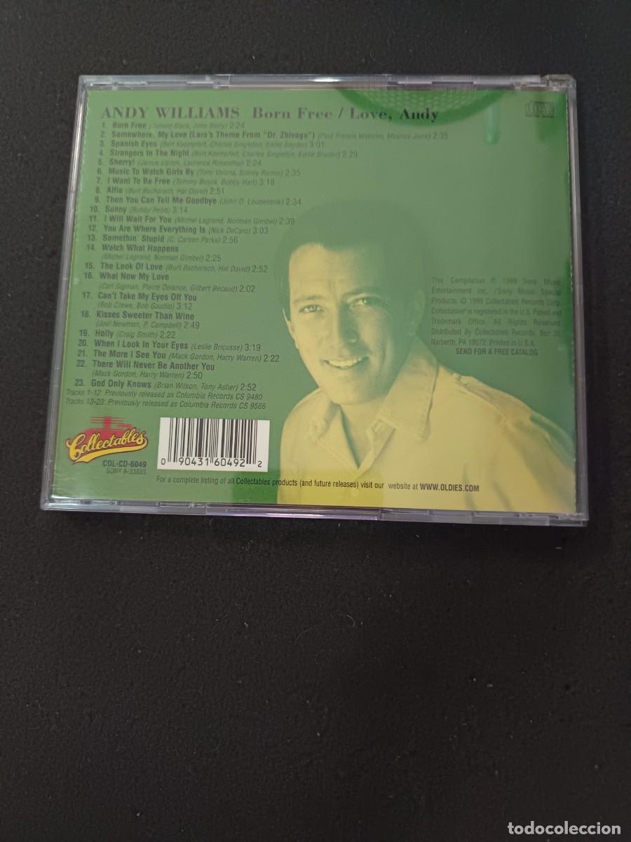 CDs de m&uacute;sica: ANDY WILLIAMS. BORN FREE / LOVE, ANDY - Foto 2