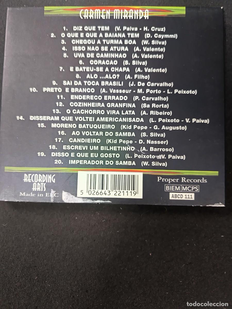 CDs de m&uacute;sica: CARMEN MIRANDA. SAMBA. ABSOLUTE BEST - Foto 2