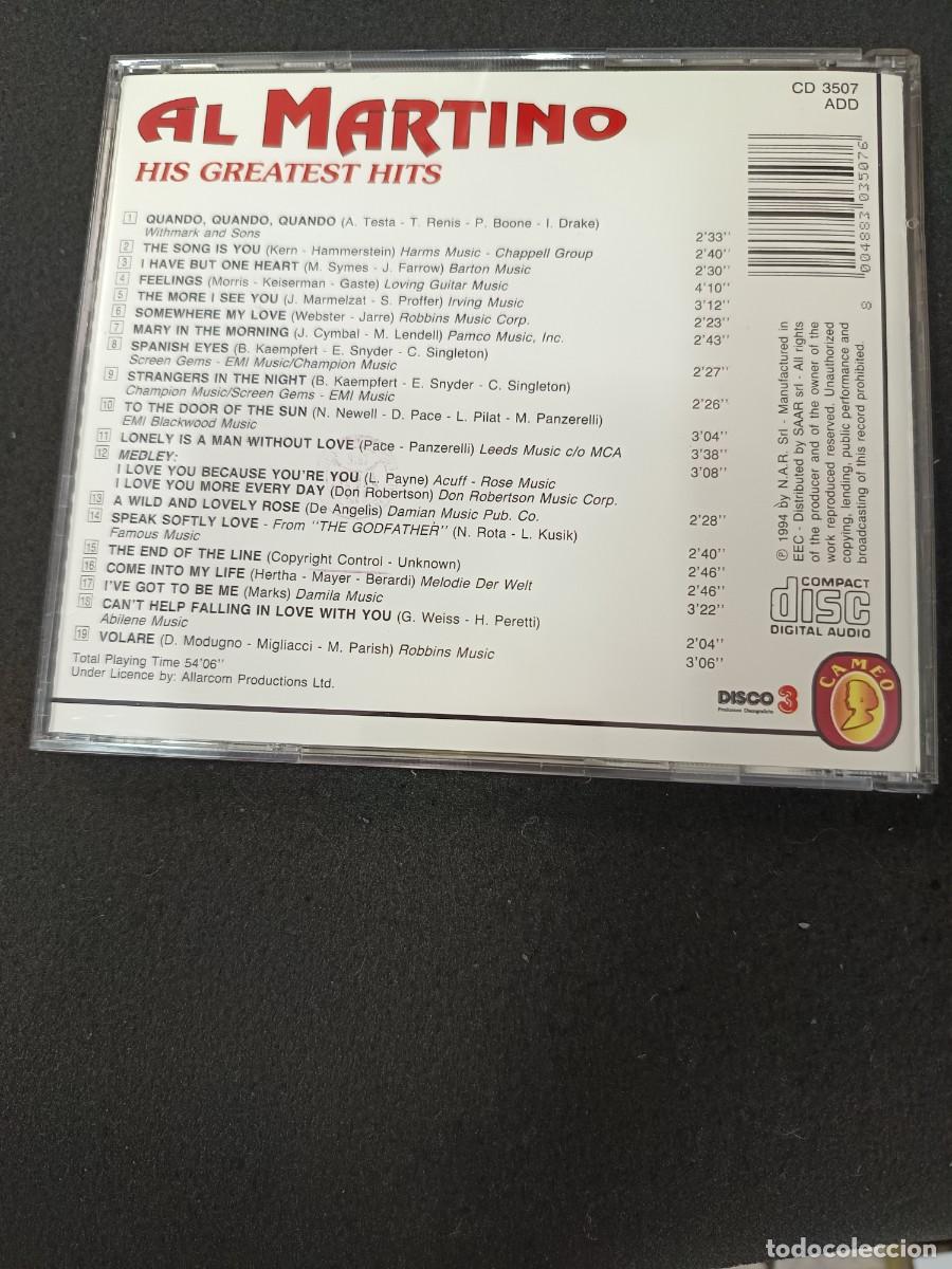 CDs de m&uacute;sica: AL MARTINO. HIS GREATST HITS - Foto 2