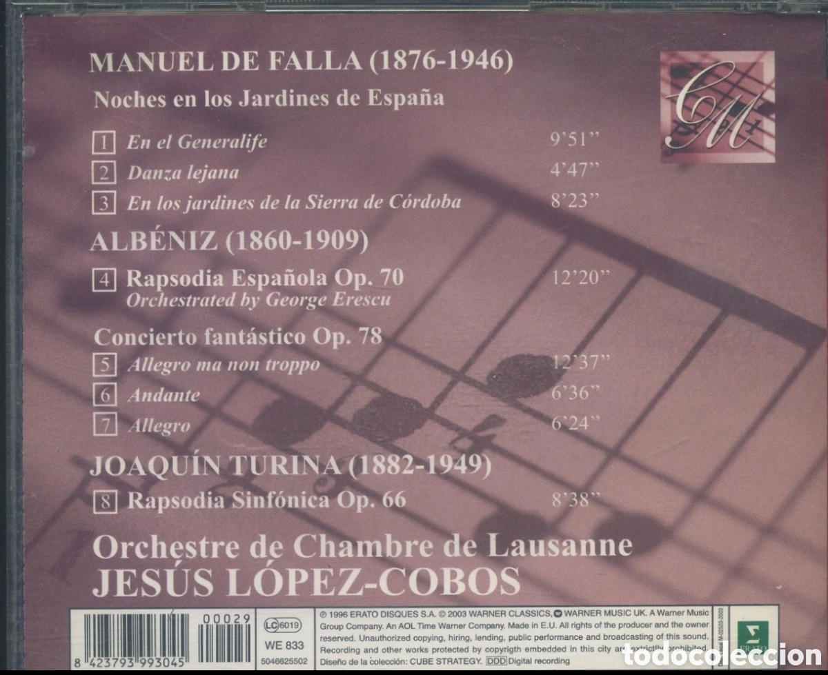 CDs de m&uacute;sica: Jesus Lopez-Cobos: Falla, Albeniz, Turina - Foto 2