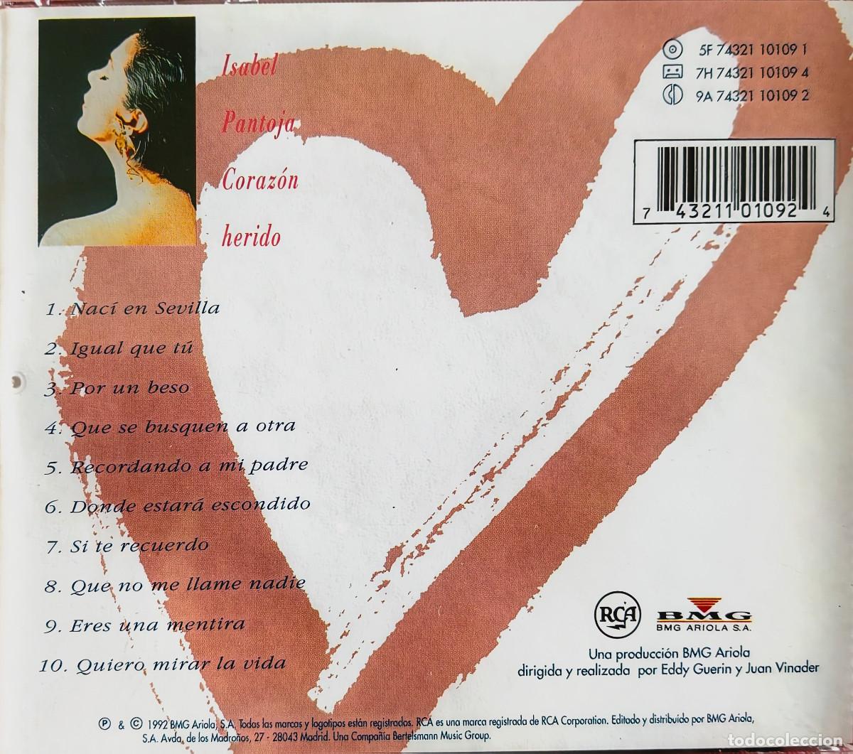 CDs de m&uacute;sica: Isabel Pantoja: Coraz&oacute;n herido - Foto 2