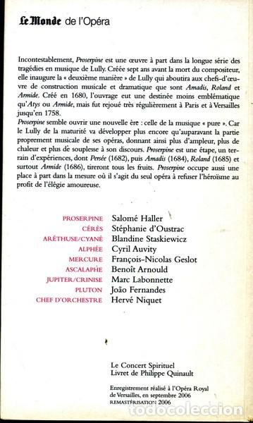 CDs de m&uacute;sica: Lully - Proserpine (2 CDs) - Foto 2