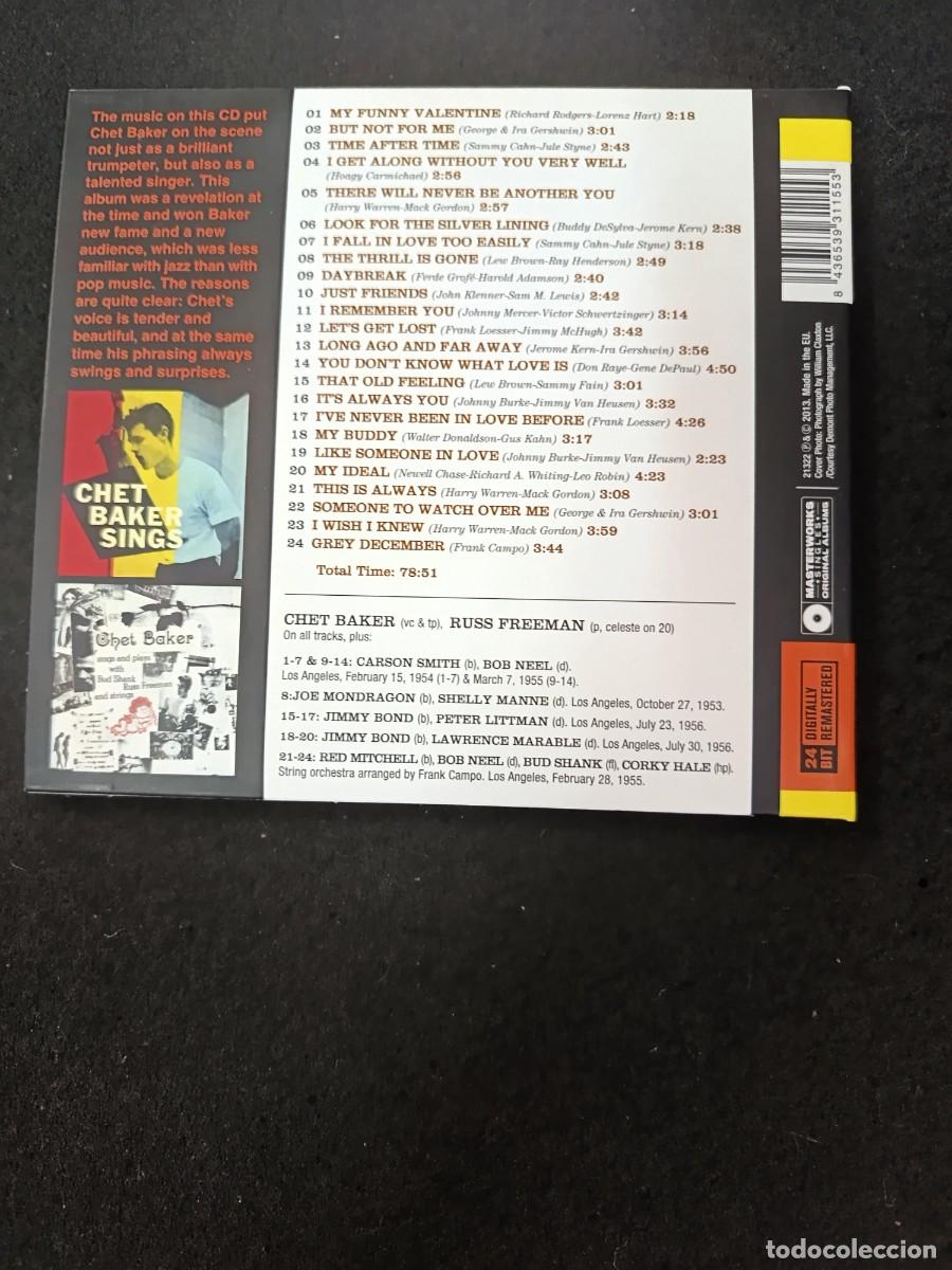 CDs de m&uacute;sica: CHET BAKER. THE COMPLETE CHET BAKER SINGS SESSIONS - Foto 2