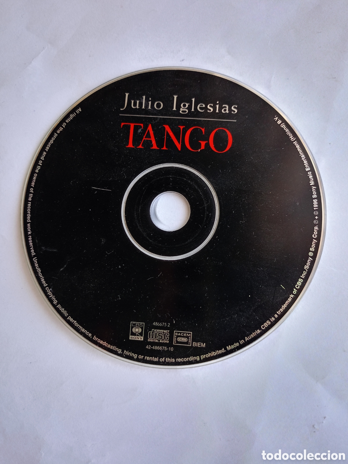 CDs de m&uacute;sica: Julio Iglesias Tango solo cd - Foto 1