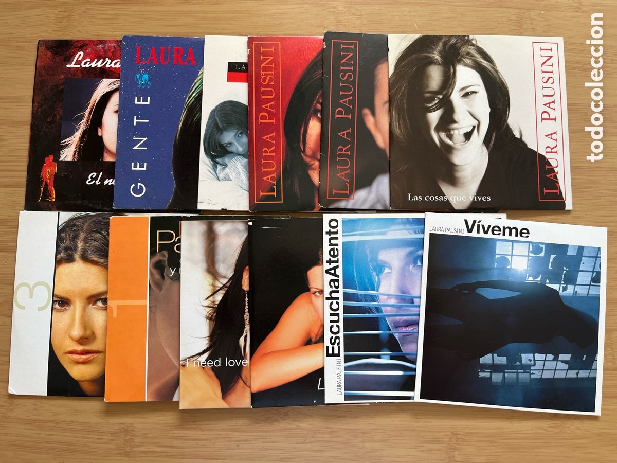 CD de M&uacute;sica: LAURA PAUSINI. Gente. El no esta por ti. Escucha a tu coraz&oacute;n. Las chicas. Las cosas (12 cds single)