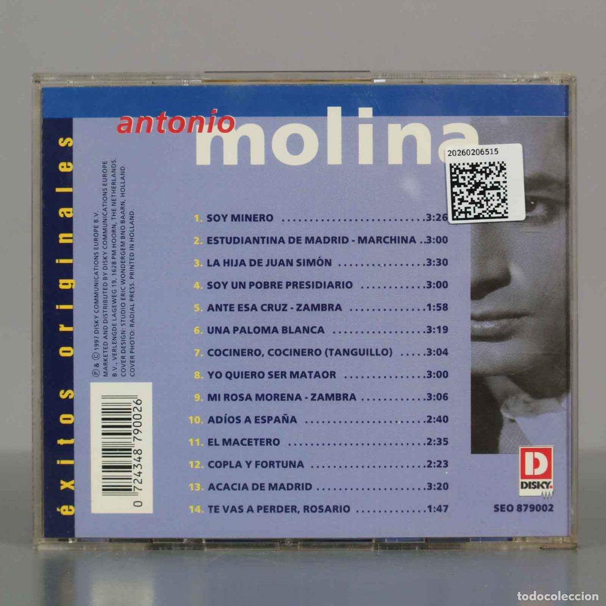 CDs de m&uacute;sica: CD. Antonio Molina &ndash; Exitos Originales. - Foto 2