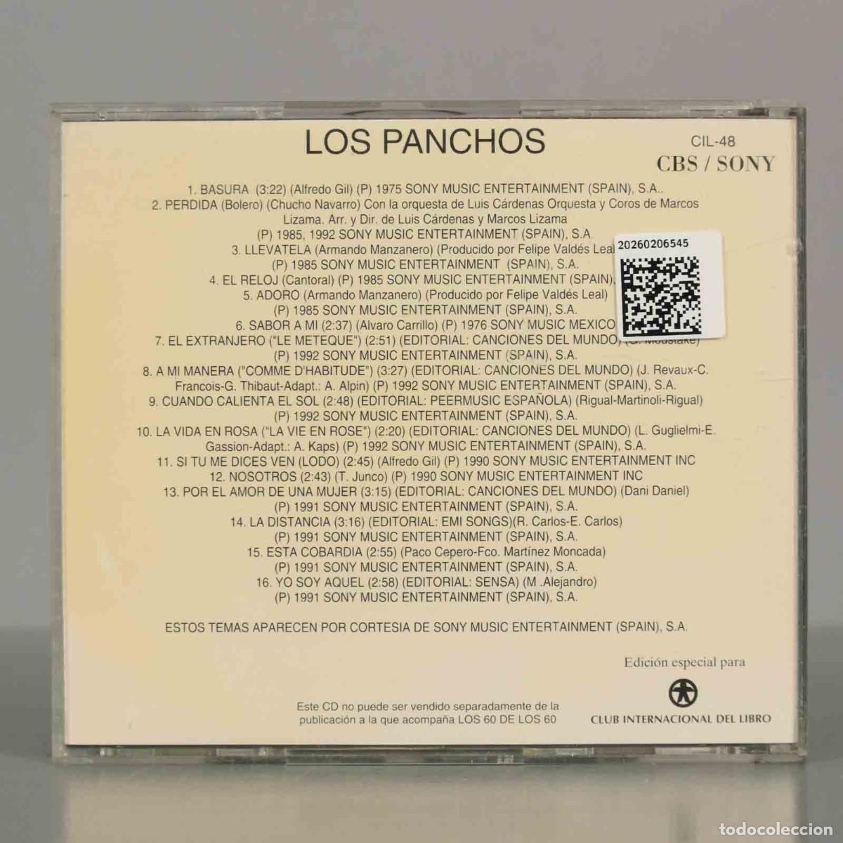 CDs de m&uacute;sica: CD. LOS 60 DE LOS 60. LOS PANCHOS. - Foto 2