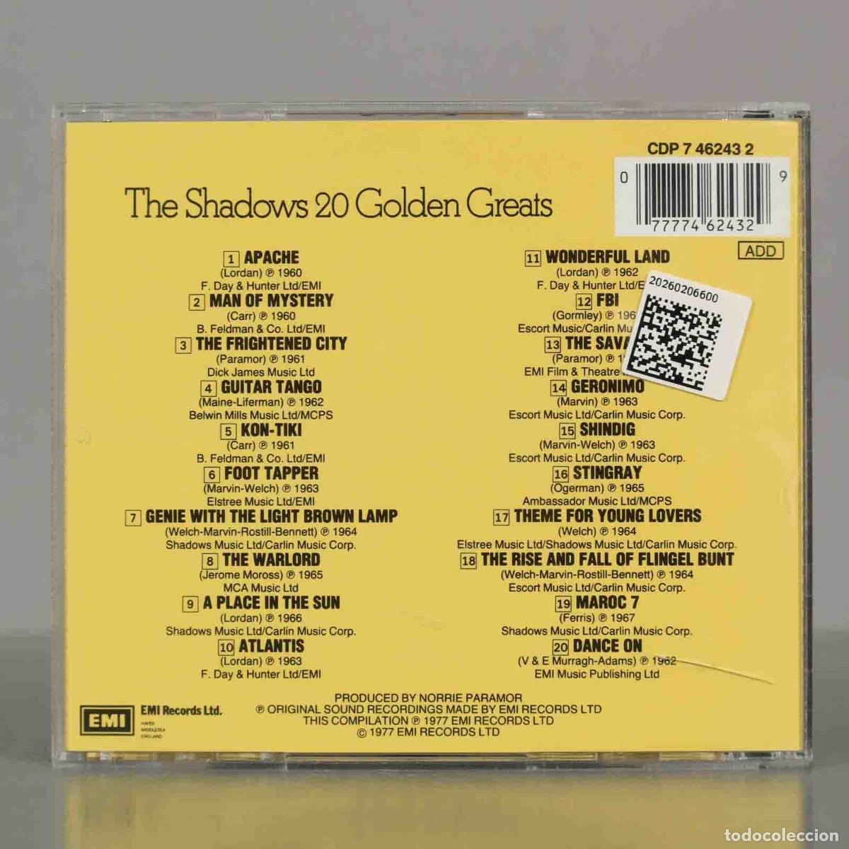 CDs de m&uacute;sica: CD. The Shadows &ndash; 20 Golden Greats. - Foto 2