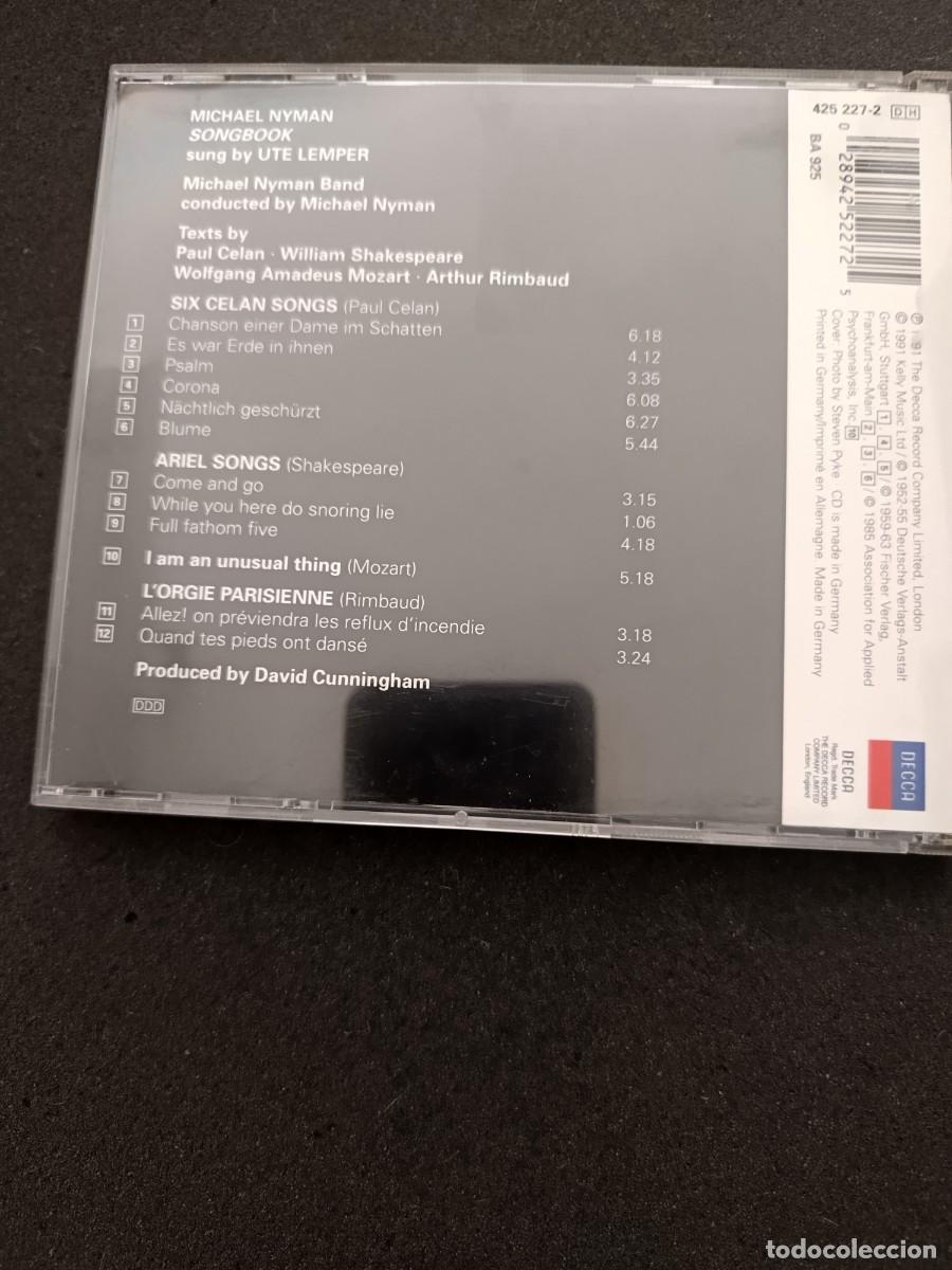 CDs de m&uacute;sica: UTE LEMPER. MICHAEL NYMAN. SONGBOOK. - Foto 2