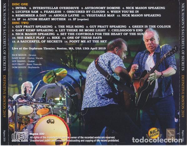 CDs de m&uacute;sica: 2 CDs - Nick MASON - Live in Boston 2019 - Foto 2