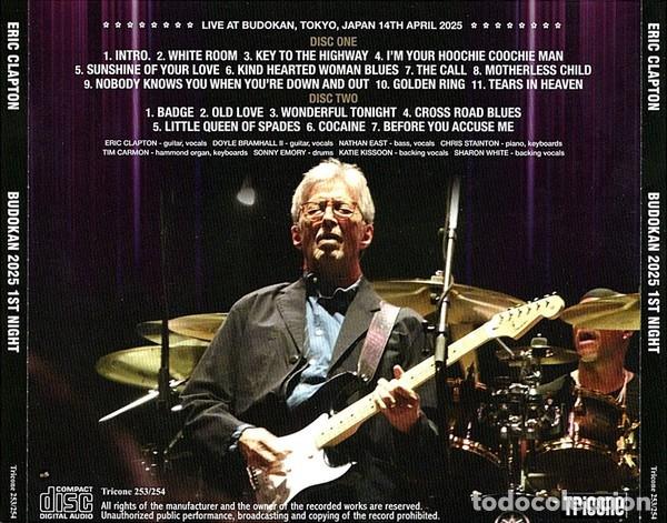 CDs de m&uacute;sica: 2 CDs - Eric CLAPTON - Live Budokan 2025 - Foto 2
