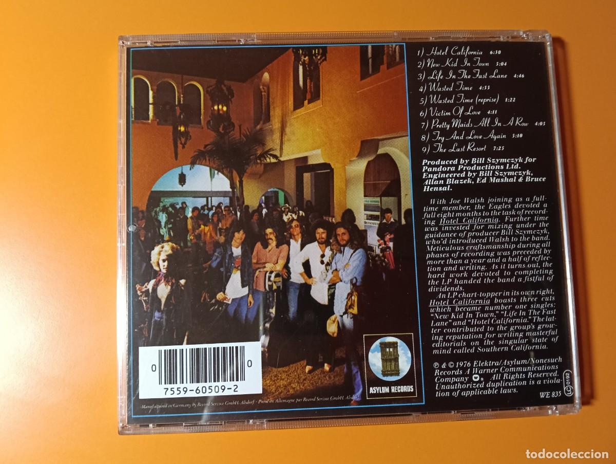 CDs de m&uacute;sica: CD EAGLES - HOTEL CALIFORNIA (Asylum, 1976) COMO NUEVO - Foto 2