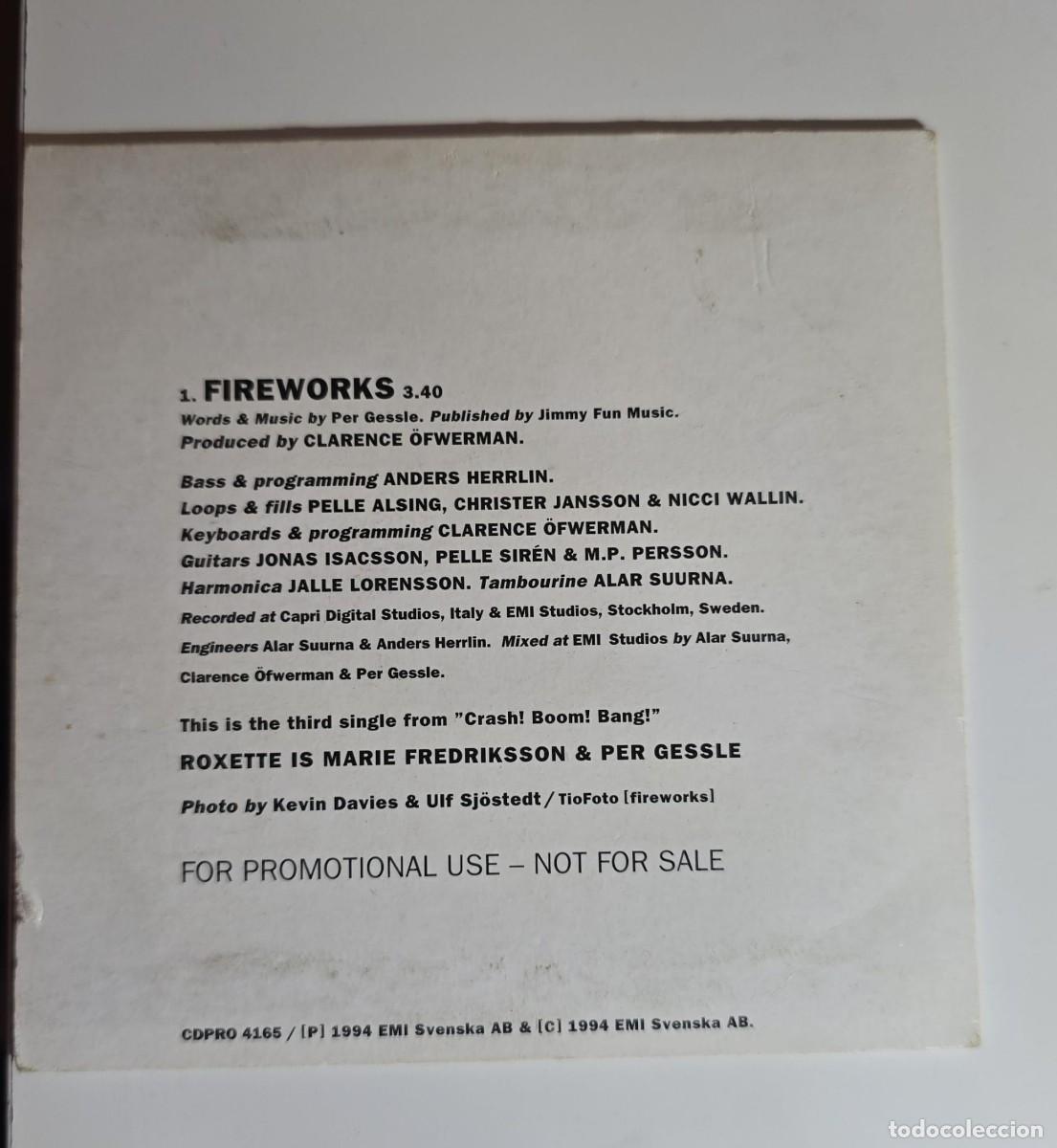 CDs de m&uacute;sica: Roxette Fireworks CD promocional - Foto 3