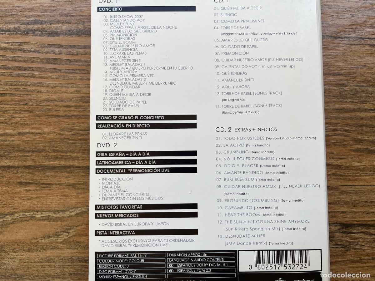 CDs de m&uacute;sica: DAVID BISBAL - PREMONICION LIVE - 2 CD + 2 DVD - Foto 5