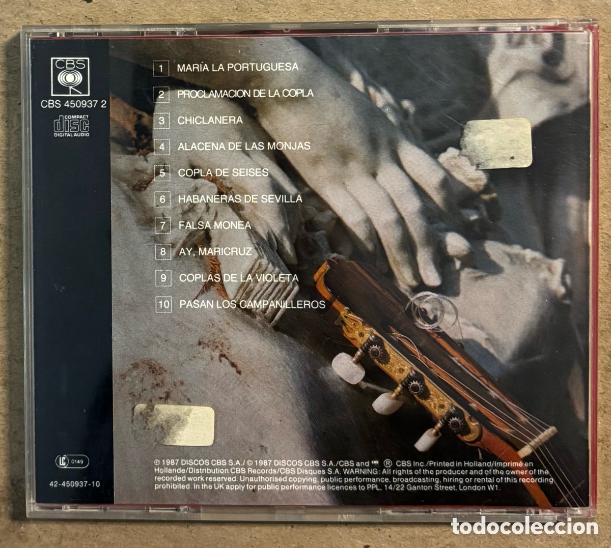 CDs de m&uacute;sica: CD. CARLOS CANO &ldquo;QU&Eacute;DATE CON LA COPLA&rdquo; (CBS 1987). - Foto 3