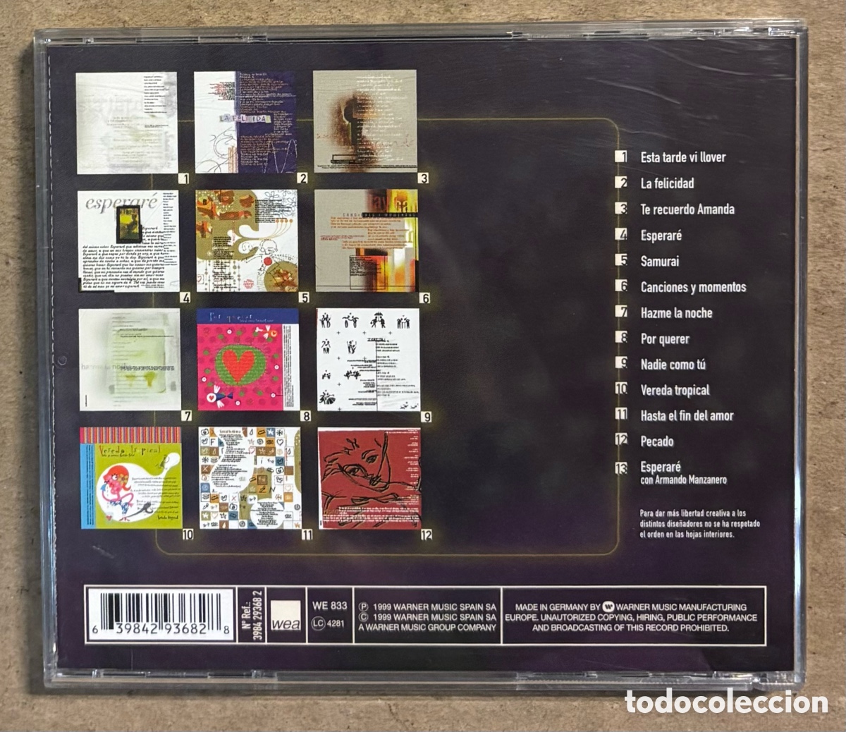 CDs de m&uacute;sica: CD. PRESUNTOS IMPLICADOS &ldquo;VERSI&Oacute;N ORIGINAL&rdquo; (WARNER 1999). - Foto 3