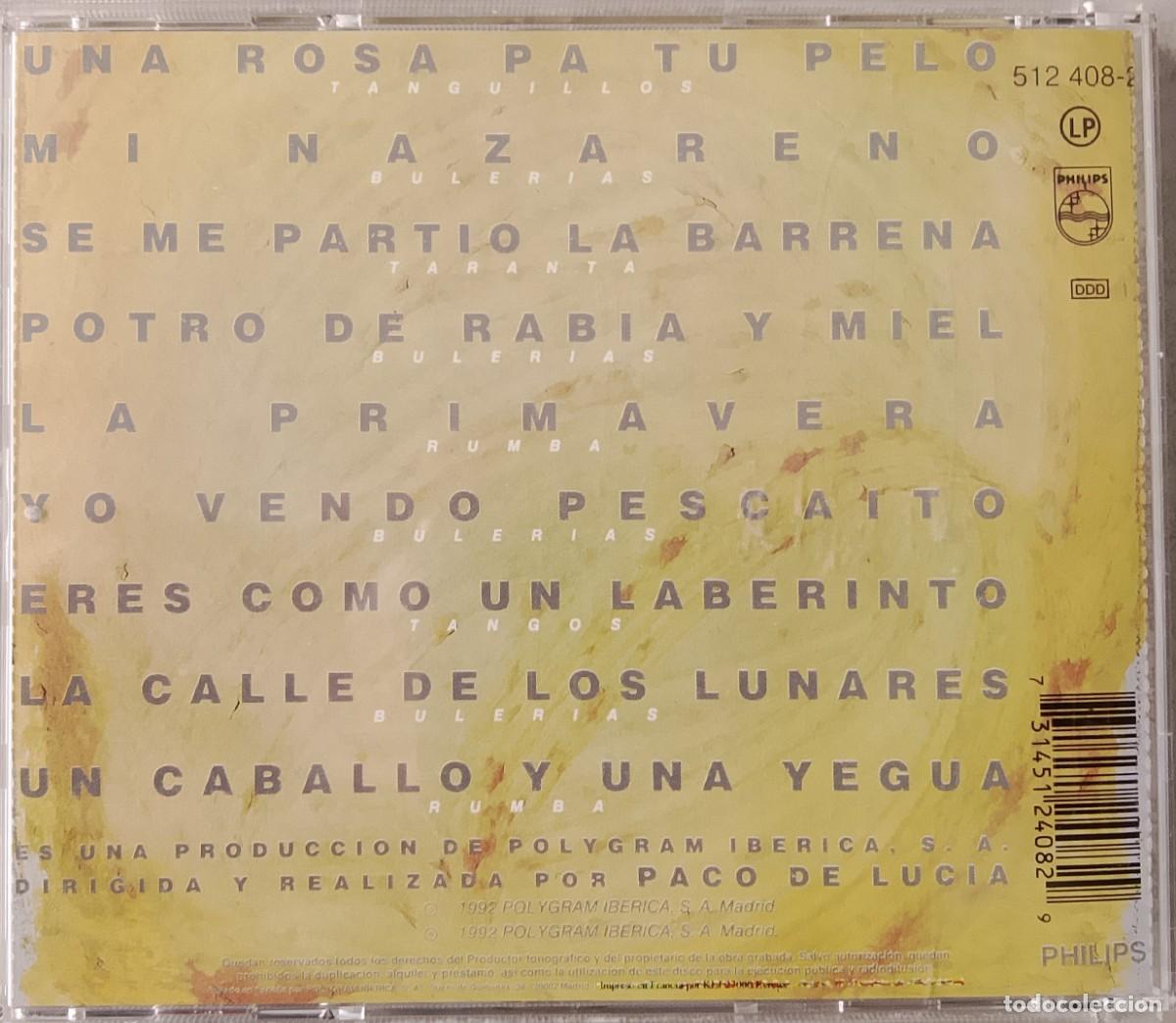 CDs de m&uacute;sica: Camar&oacute;n. Potro de rabia y miel. CD. - Foto 2