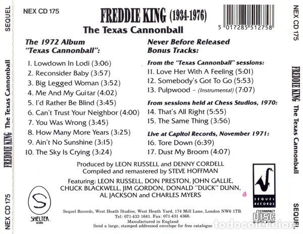 CDs de m&uacute;sica: Freddie King &ndash; Texas Cannonball - Foto 2