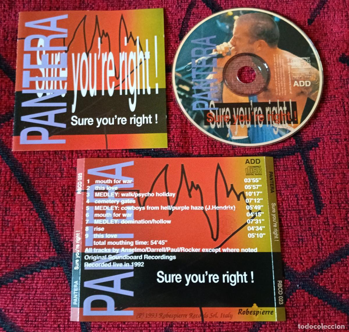 CDs de m&uacute;sica: PANTERA ** Sure Youre Right! ** CD ORIGINAL EN DIRECTO - Foto 1