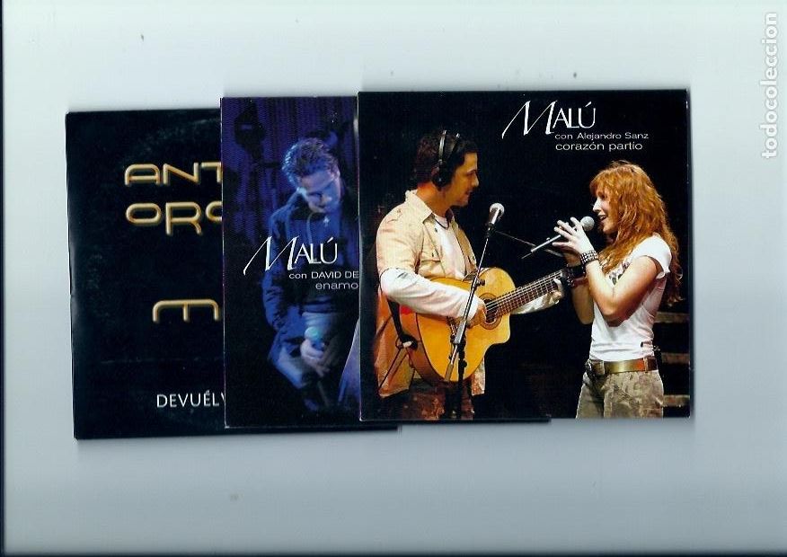 CDs de M&uacute;sica: MALU. ALEJANDRO SANZ. DAVID DEMARIA . ANTONIO OROZCO. Coraz&oacute;n part&iacute;o. Enamorada. (3 cds single)