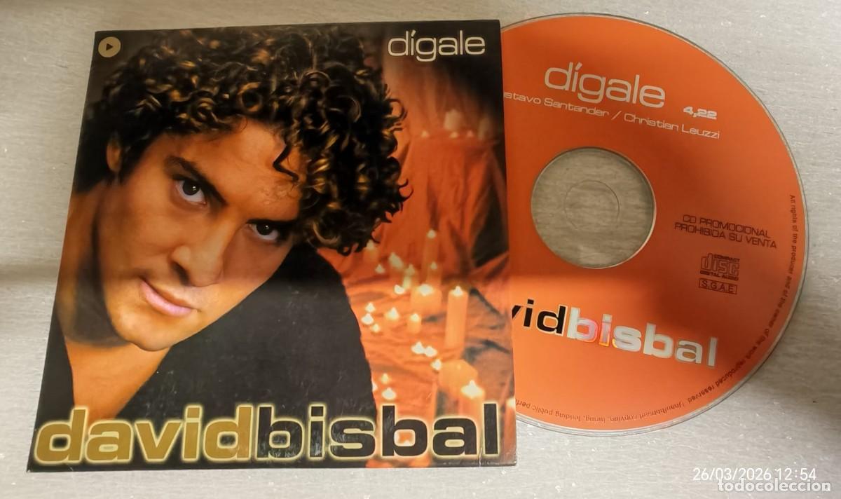 Music CDs: DAVID BISBAL Digale CD SINGLE PROMOCIONAL DE CARTON A&Ntilde;O 2002 OPERACION TRIUNFO 1 TEMA