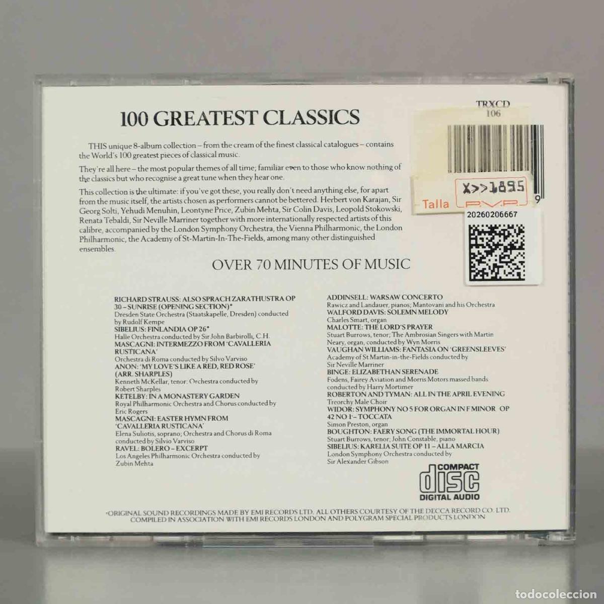 CDs de m&uacute;sica: CD. Various &ndash; 100 Greatest Classics (Part Six). - Foto 2