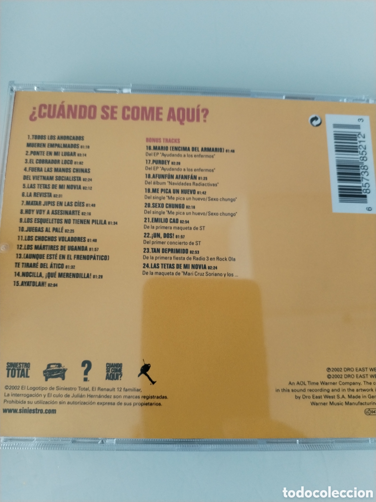 CDs de m&uacute;sica: SINIESTRO TOTAL, Cuando se come aqu&iacute;?, CD - Foto 2