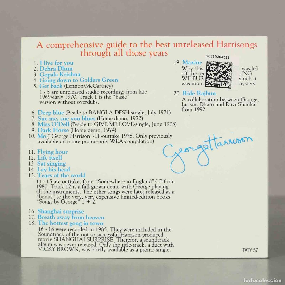 CDs de m&uacute;sica: CD. Through All Those Years - George Harrison. - Foto 2