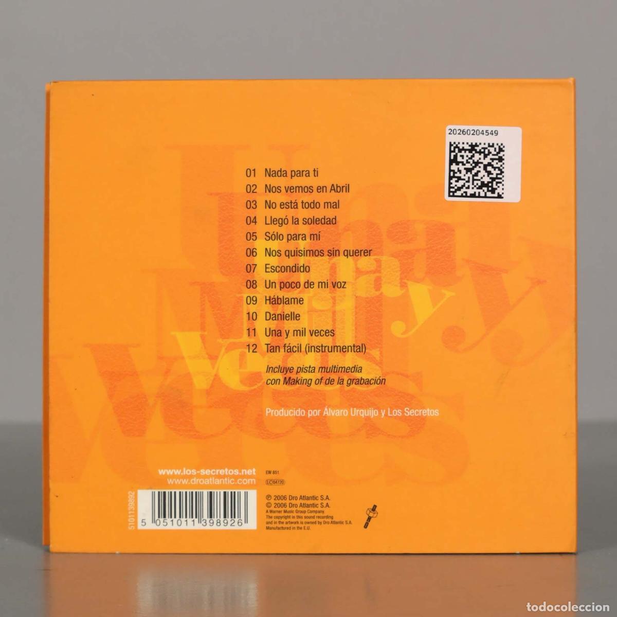 CDs de m&uacute;sica: CD. Los Secretos &ndash; Una Y Mil Veces. - Foto 2