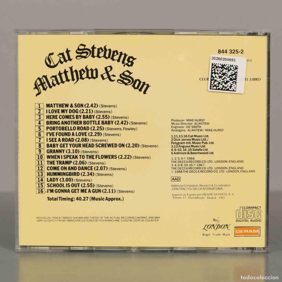 CDs de m&uacute;sica: CD. Cat Stevens &ndash; Matthew and Son. - Foto 2