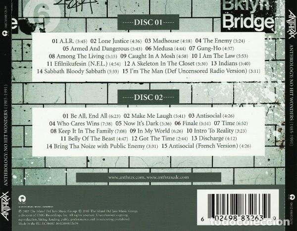 CDs de m&uacute;sica: ANTHRAX (Anthrology no hit wonder) 2 cd compilation - Foto 2
