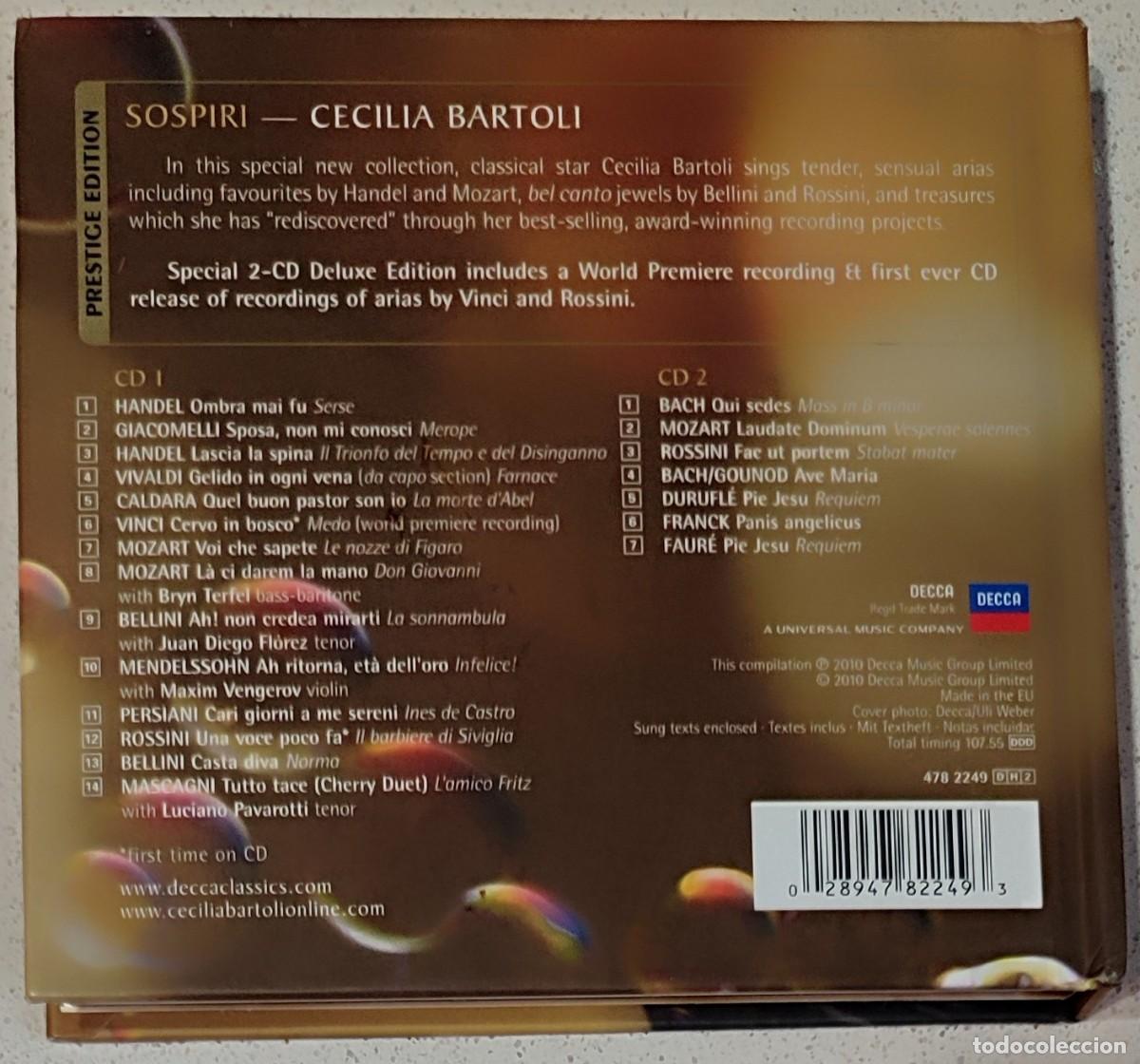 CDs de m&uacute;sica: CECILIA BARTOLI - SOSPIRI (2 CD) 2010 - 21 TEMAS - Foto 4