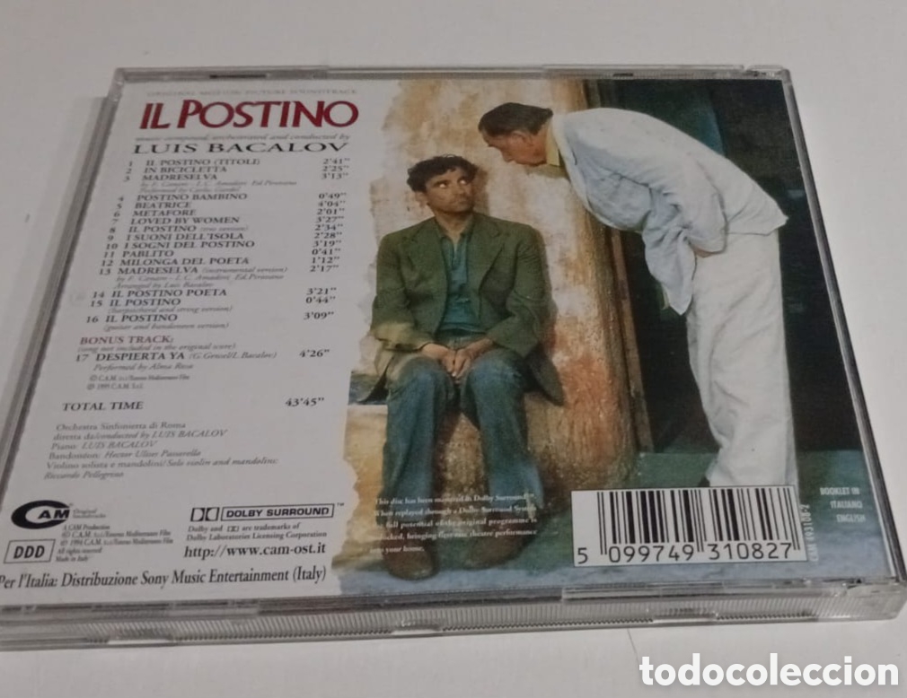 CDs de m&uacute;sica: THE POSTMAN. IL POSTINO B.S.O - Foto 3