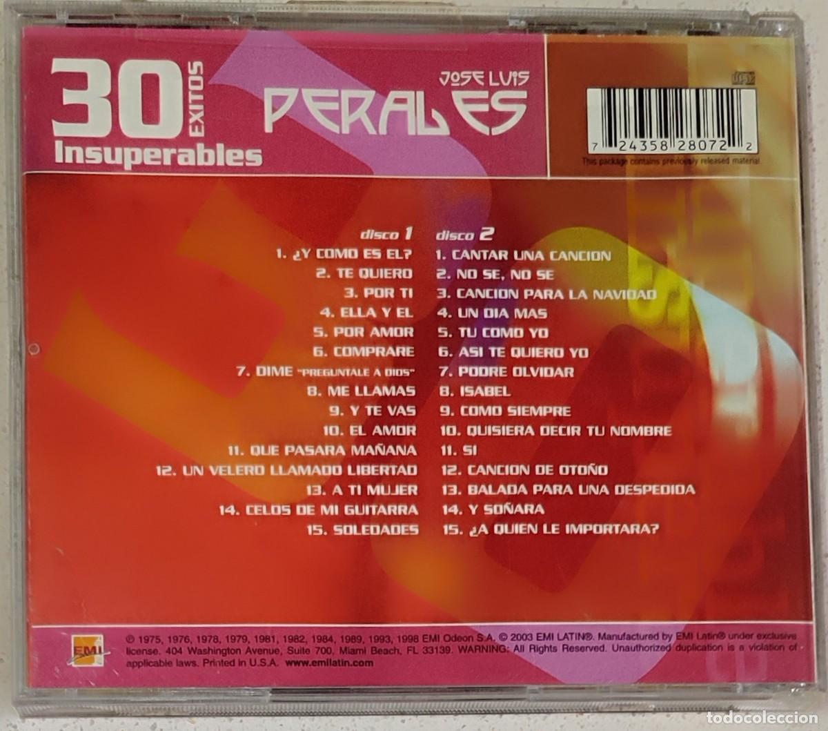 CDs de m&uacute;sica: JOSE LUIS PERALES - 30 EXITOS INSUPERABLES (2CD) 2003 - Foto 4