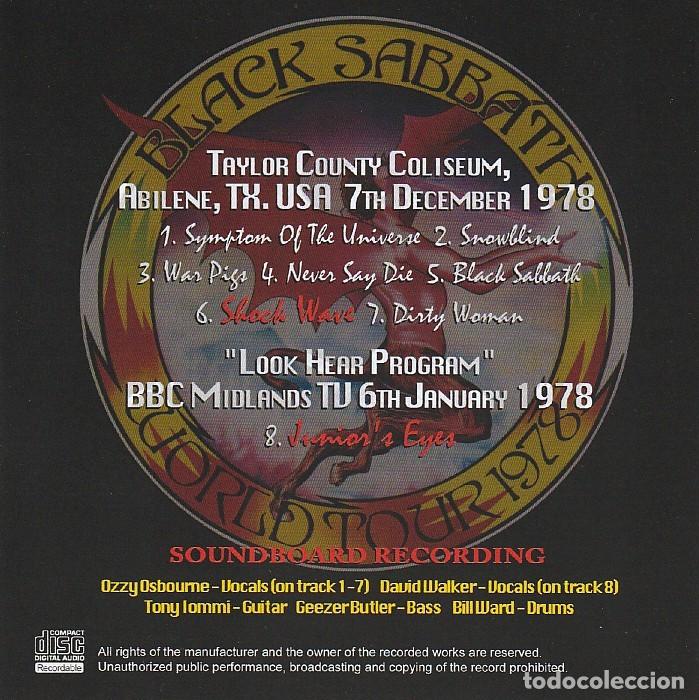 CDs de m&uacute;sica: CD - BLACK SABBATH - Live Abilene 1978 - Foto 2