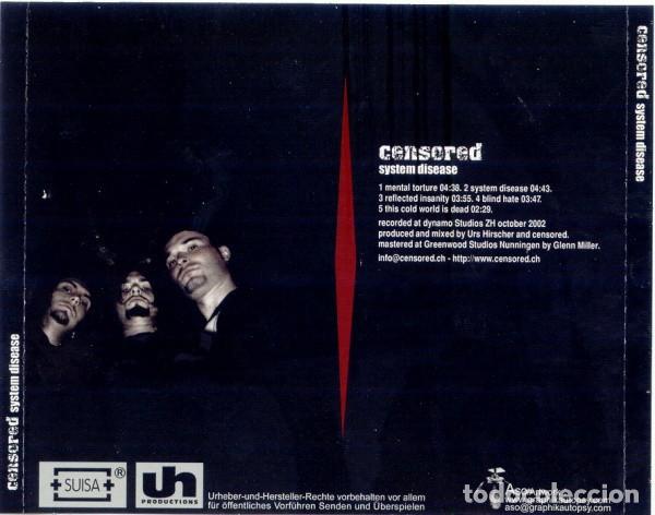 CDs de m&uacute;sica: Censored &ndash; System Disease - CD - Foto 2