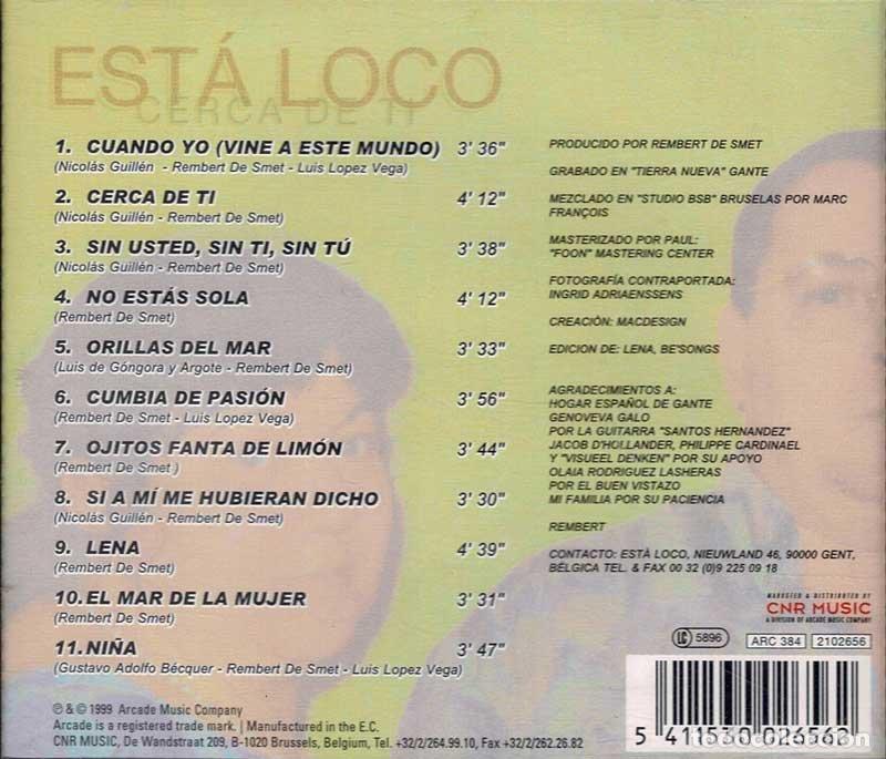CDs de m&uacute;sica: Est&aacute; Loco - Cerca de Ti. CD - Foto 2