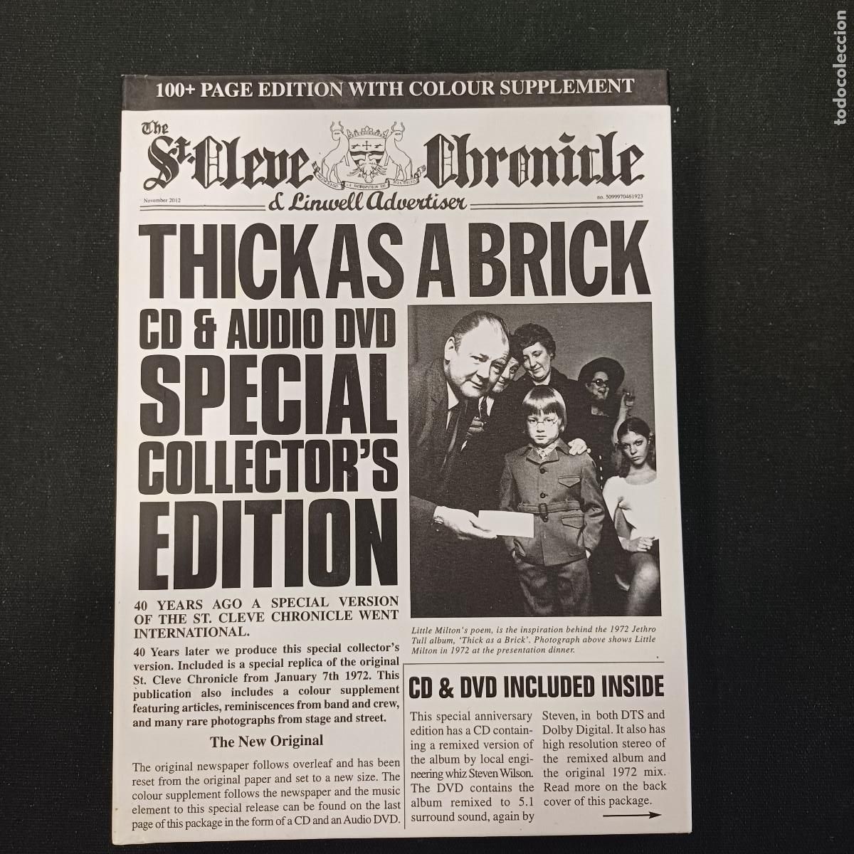 CDs de m&uacute;sica: JETHRO TULL/THICK AS A BRICK/40TH ANNYVERSARY SET/CD + DVD. - Foto 1