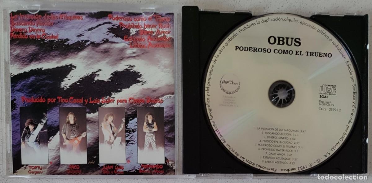 CDs de m&uacute;sica: OBUS - PODEROSO COMO EL TRUENO (CD) 1994 - 9 TEMAS - Foto 2