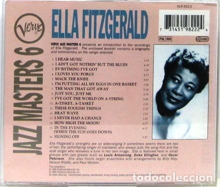 CDs de m&uacute;sica: ELLA FITZGERALD - JAZZ MASTERS 6 - CD - Foto 2