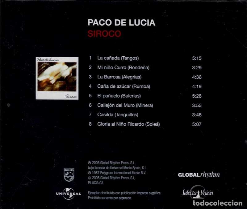 CDs de m&uacute;sica: Paco de Luc&iacute;a - Siroco. CD - Foto 2