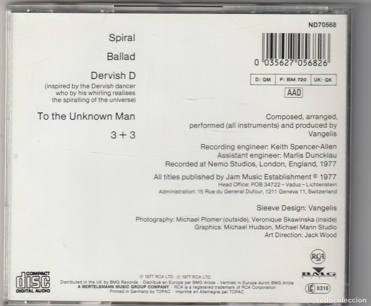 CDs de m&uacute;sica: VANGELIS - SPIRAL (CD RCA) - Foto 2